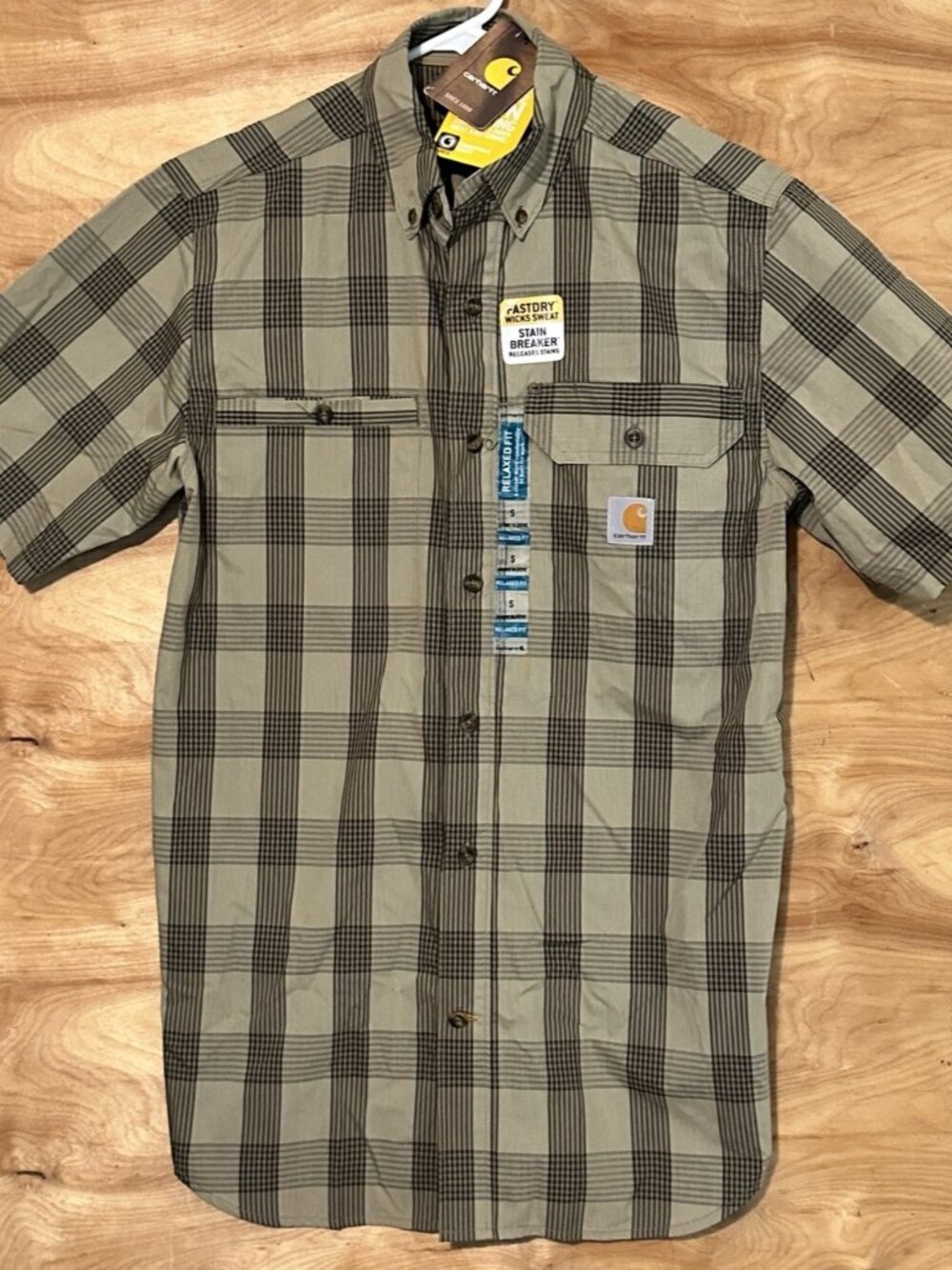 NWT Carhartt Force Shirt Men S Plaid Ridgefield Workwear Outdoor Sweat Wicking